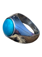 Madat Nepal Ring zilver turquoise 19mm B22-R27 - Indonesie