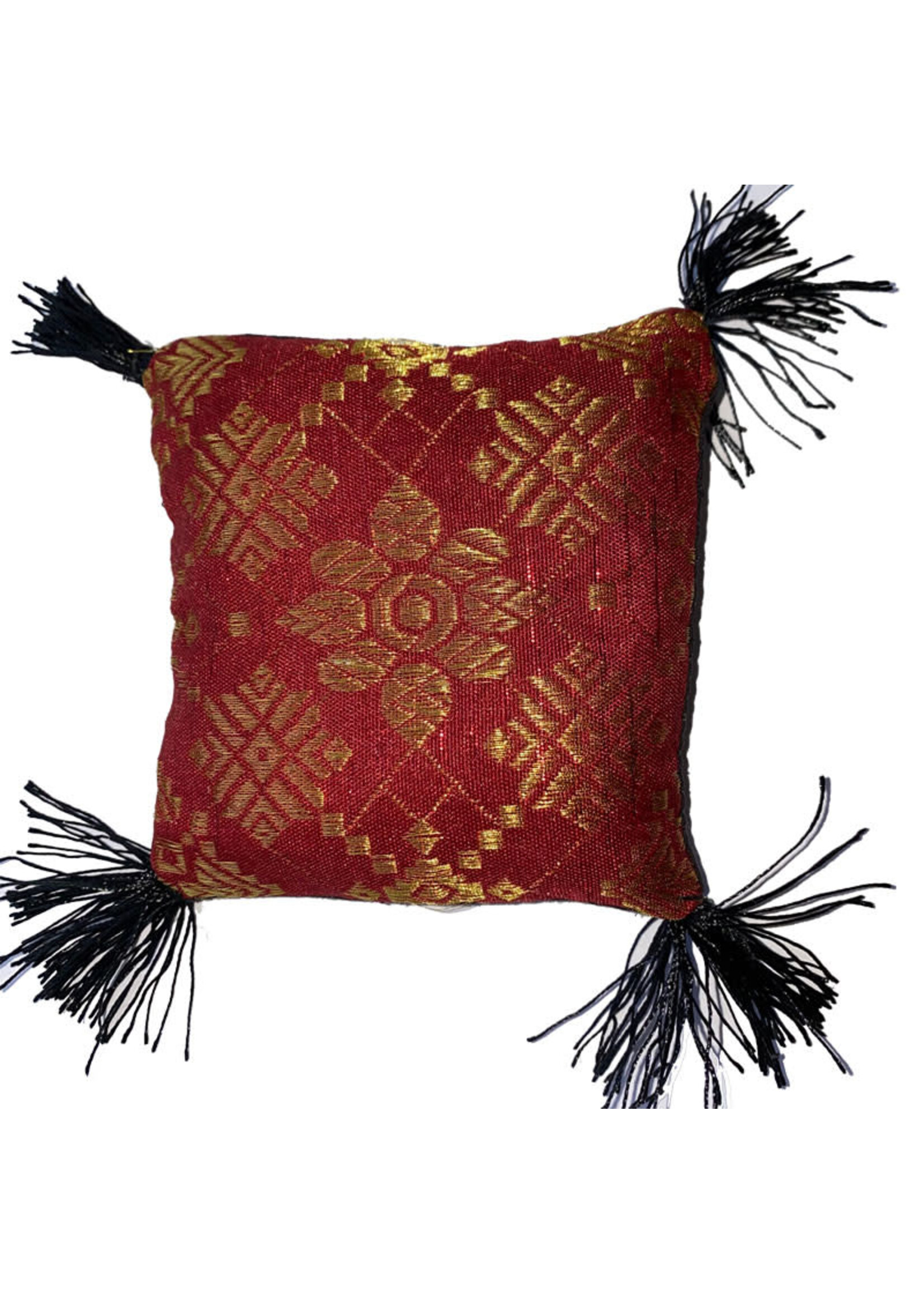 Madat Nepal Klankschaalkussen 11x11cm red - Nepal