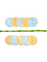 Blokzeep Blokzeep herbruikbare wattenschijfjes 10 stuks blauw geel