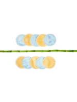 Blokzeep Blokzeep herbruikbare wattenschijfjes 10 stuks blauw geel