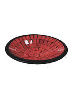 Madat Nepal Schaal mozaiek rond full red - Indonesië