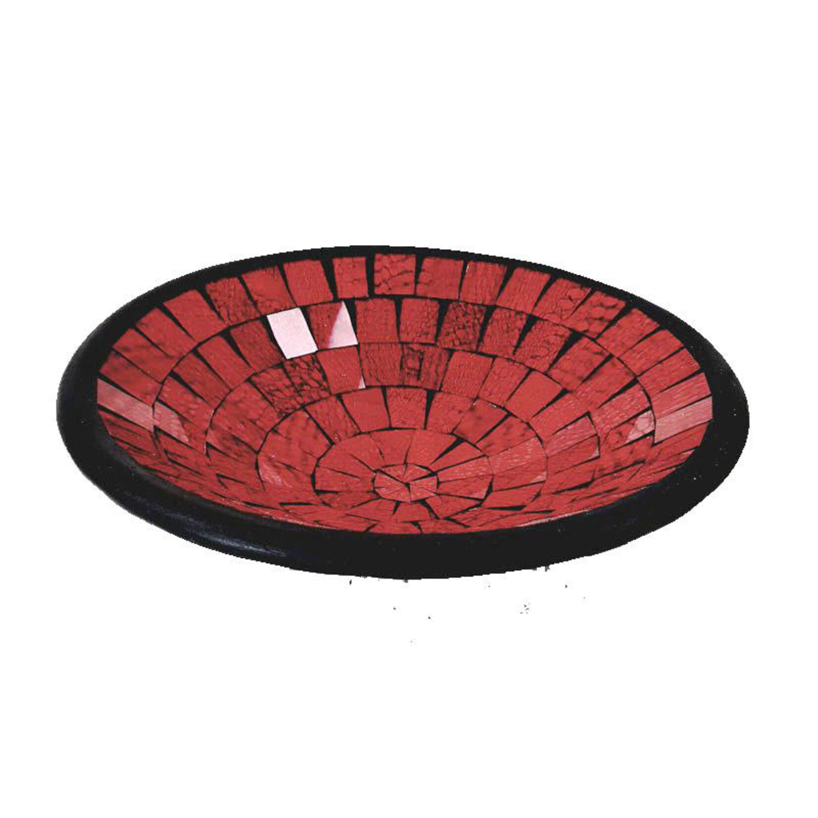 Madat Nepal Schaal mozaiek rond full red - Indonesië