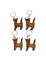 Sarana Sleutelhanger hout cat standing natuurlijk - Indonesië