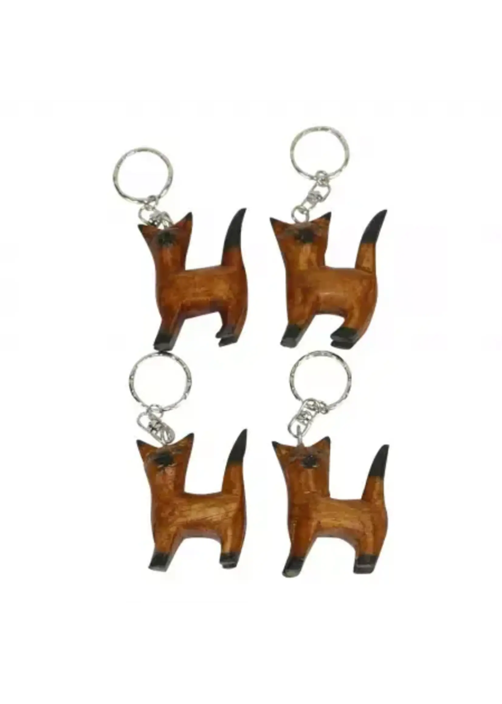 Sarana Sleutelhanger hout cat standing natuurlijk - Indonesië