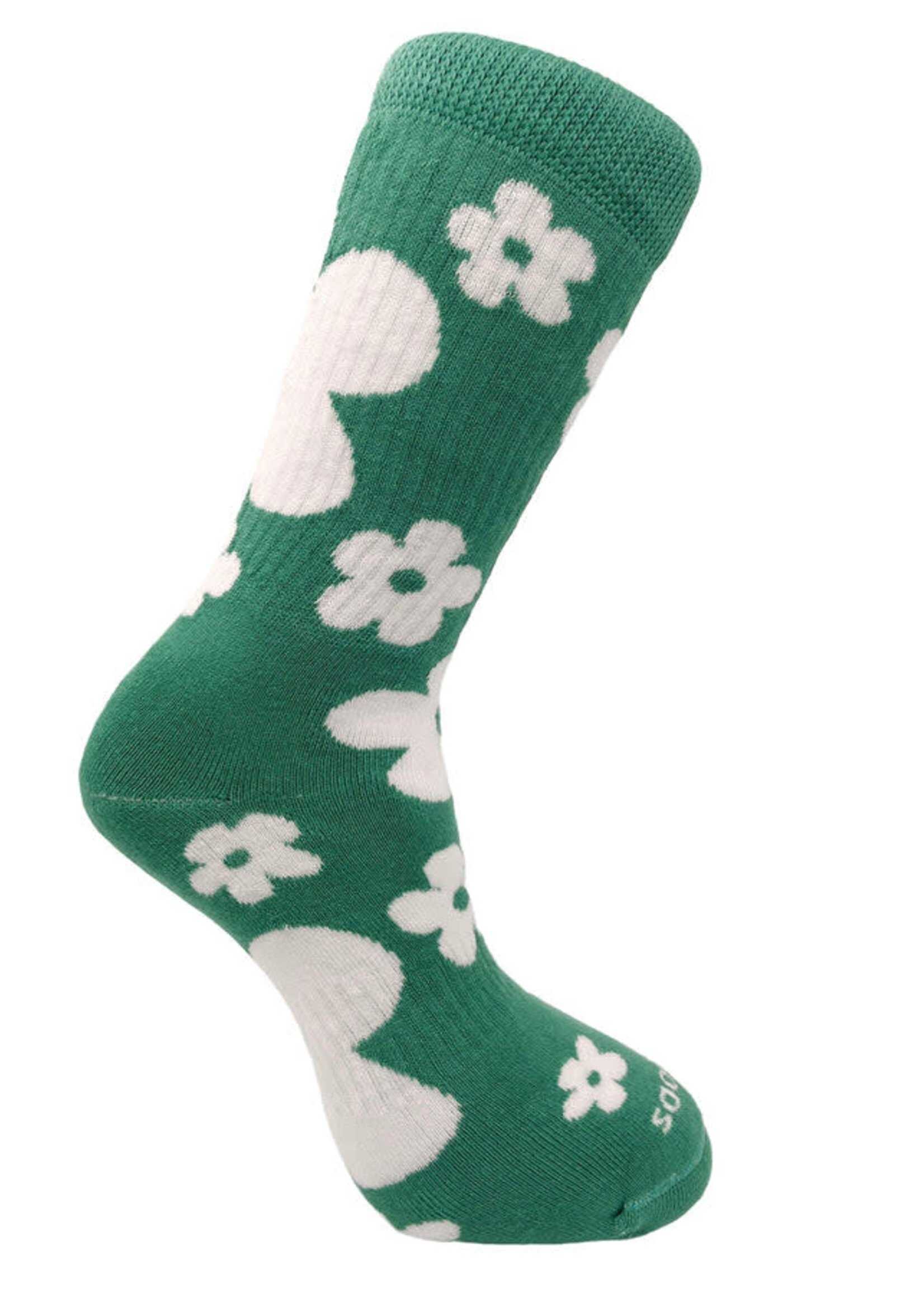 Let's do Goods Wandelsokken  Let's do Goods Walking  Flowers - Light green mt 39-42