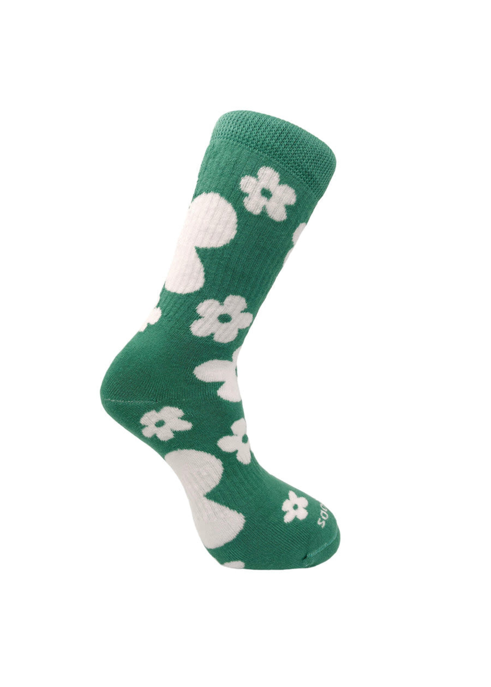 Let's do Goods Wandelsokken  Let's do Good Walking  Flowers - Light green mt 39-42