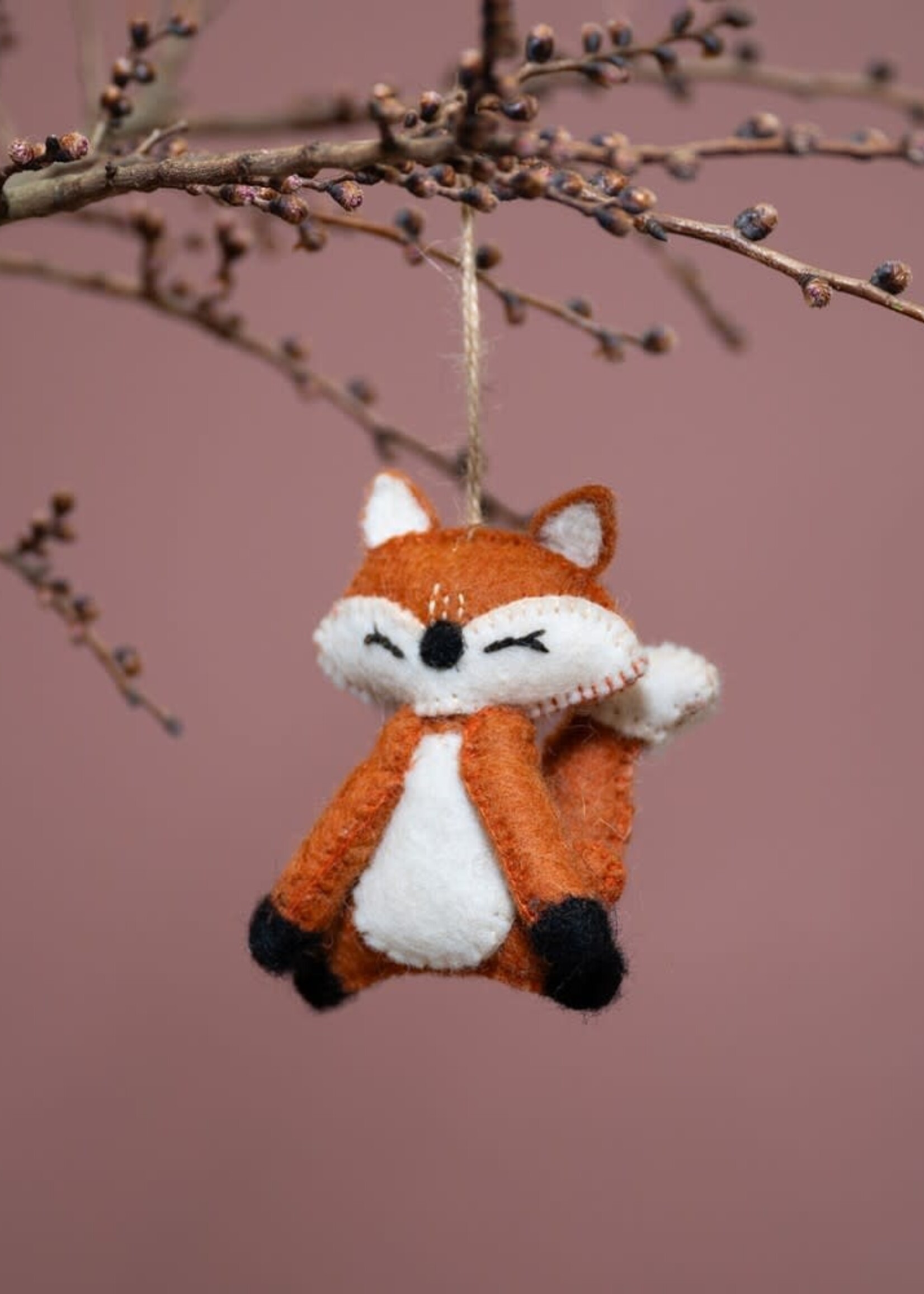 Sjaal met Verhaal Hanger Bos Vos vilt - Nepal