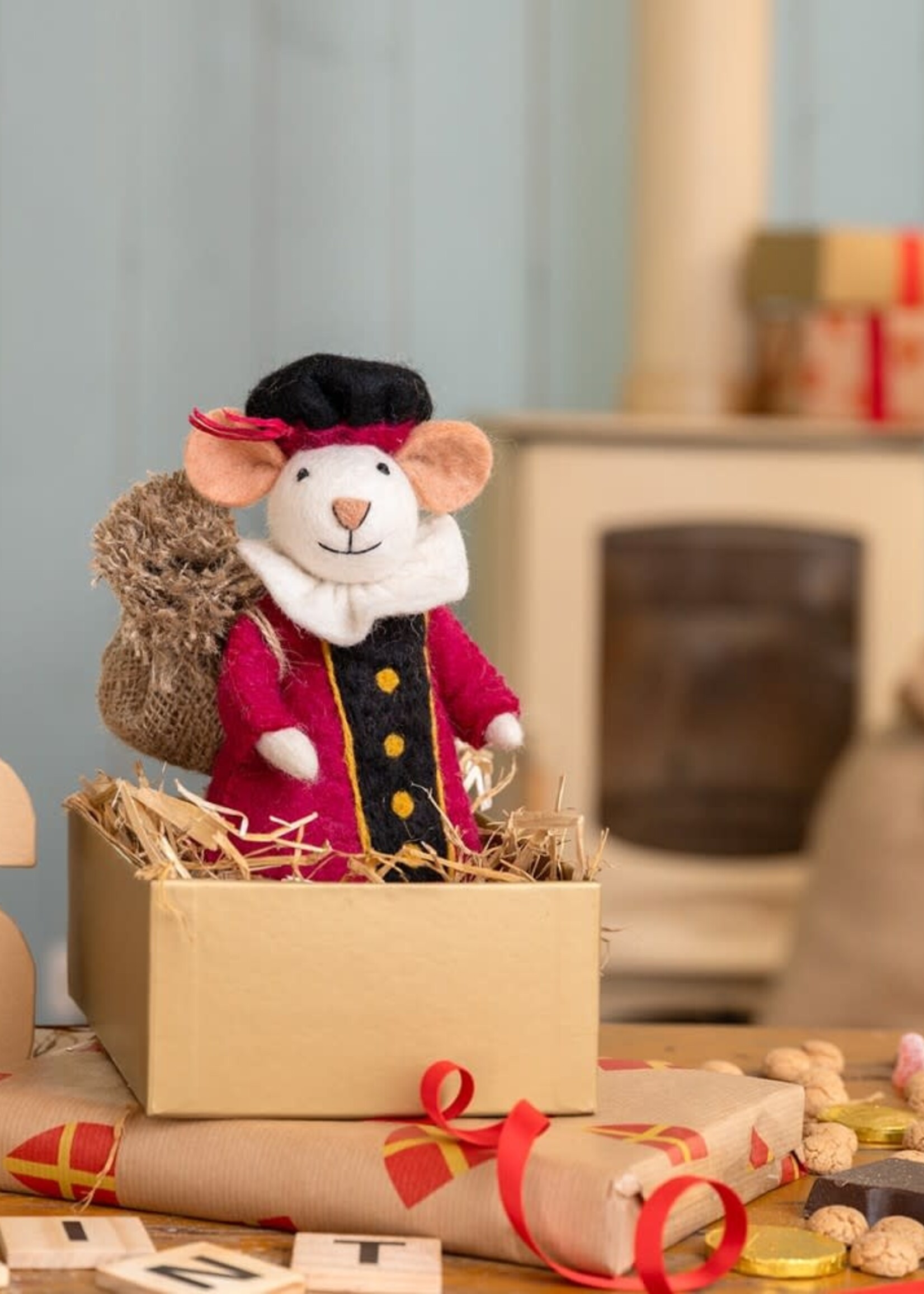 Sjaal met Verhaal Decoratie Muis Pietermuis Cyclaam - Nepal