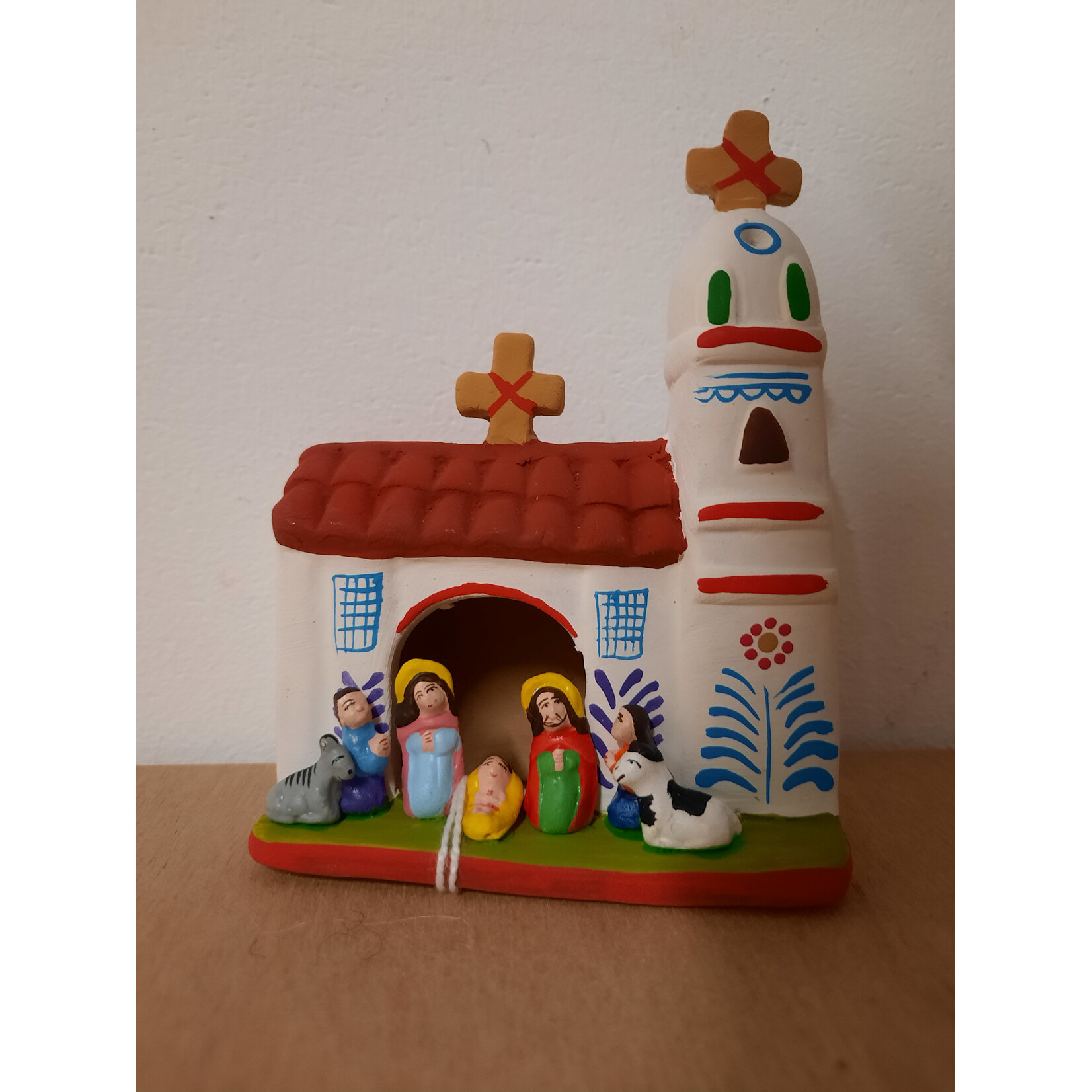 Wilma's Wereld Kerststal voor witte kerk - Peru