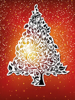 Floris Recycled Stationary Doosje 10/10 kerstboom rood goud