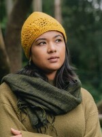 Sjaal met Verhaal Muts Granny Square Okergeel - Nepal