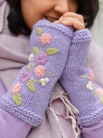 Sjaal met Verhaal Handwarmers Flowers Lila - Nepal