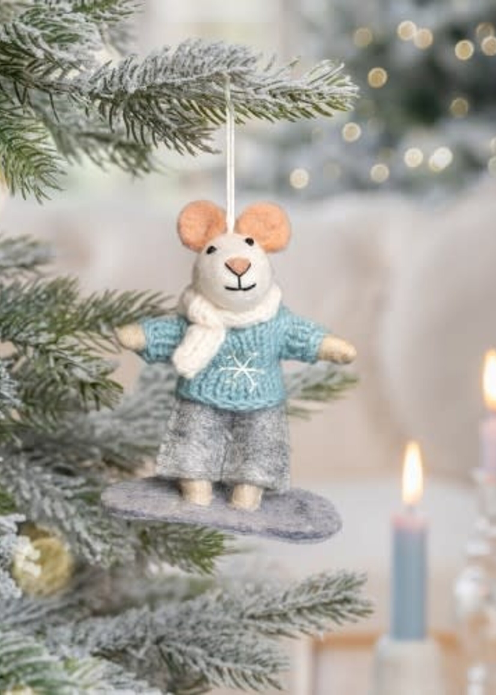 Sjaal met Verhaal Hanger Muis Snowboarder - Nepal