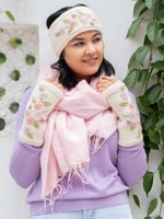 Sjaal met Verhaal Haarband Flowers beige - Nepal