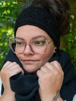 Sjaal met Verhaal Haarband Granny Square zwart - Nepal