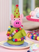 Sjaal met Verhaal Decoratie Feestvarken groen - Nepal