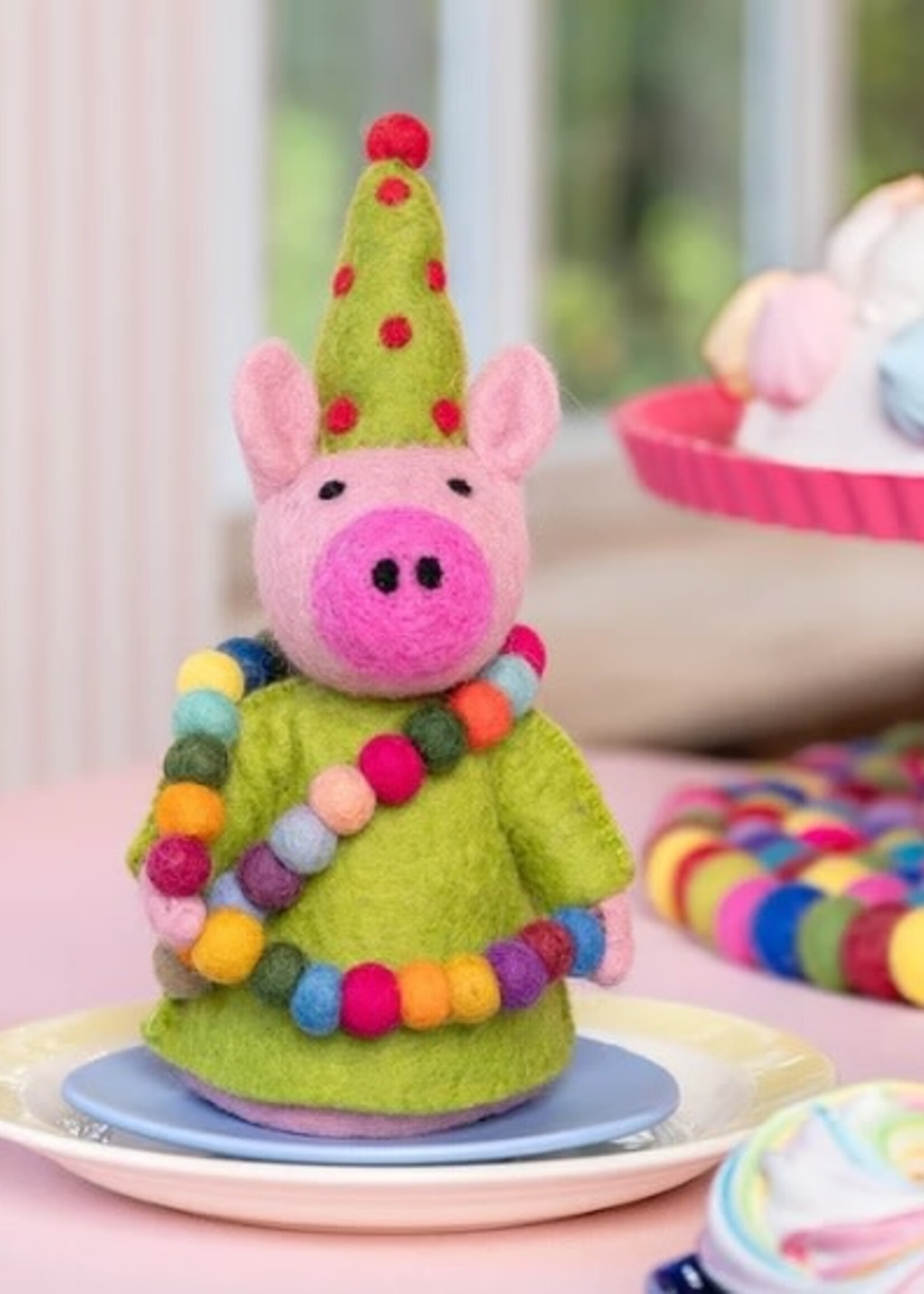 Sjaal met Verhaal Decoratie Feestvarken groen - Nepal