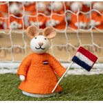 Sjaal met Verhaal Decoratie muis/eierwarmer met Nederlandse vlag  vilt - Nepal