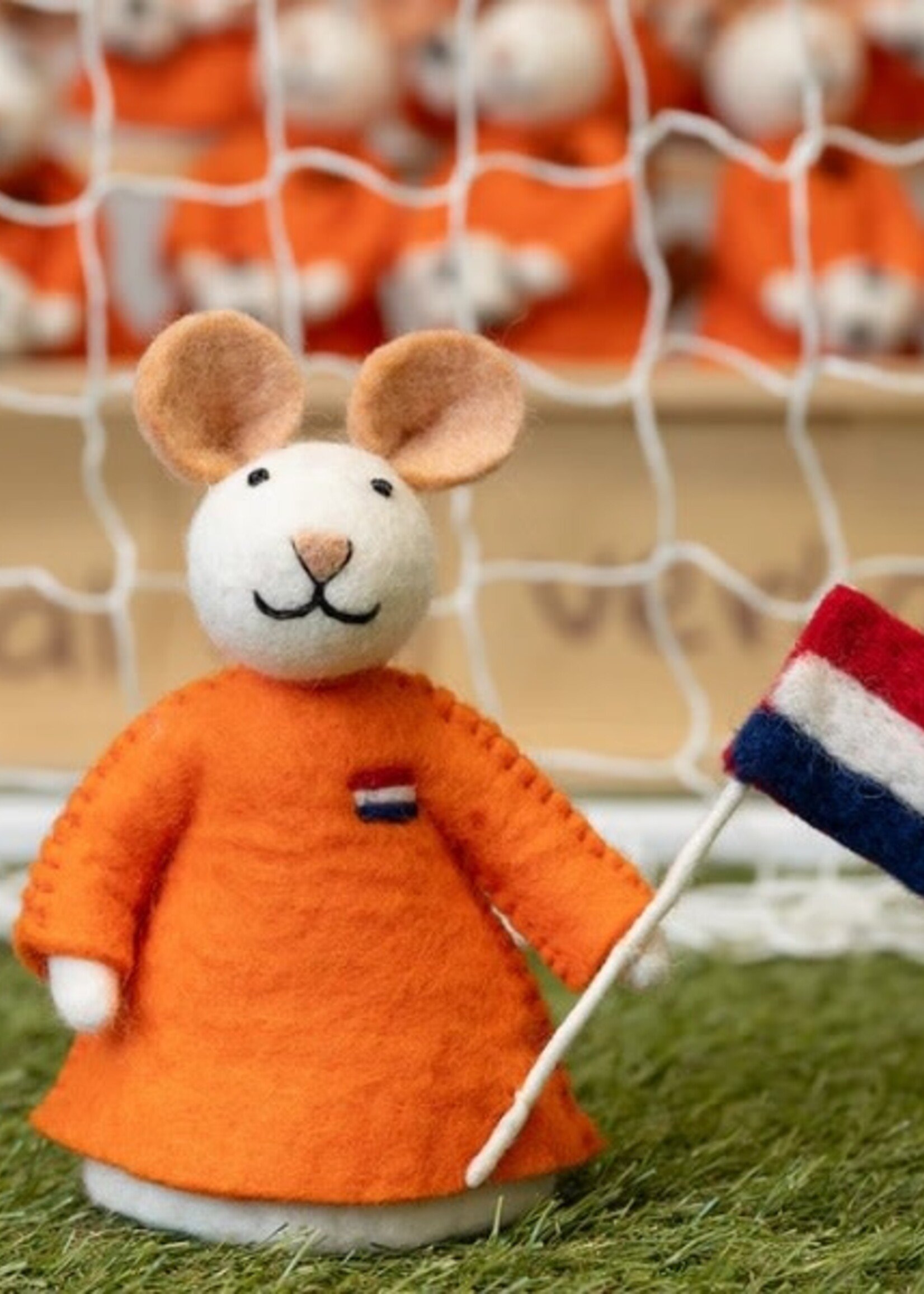 Sjaal met Verhaal Decoratie muis/eierwarmer met Nederlandse vlag - Nepal