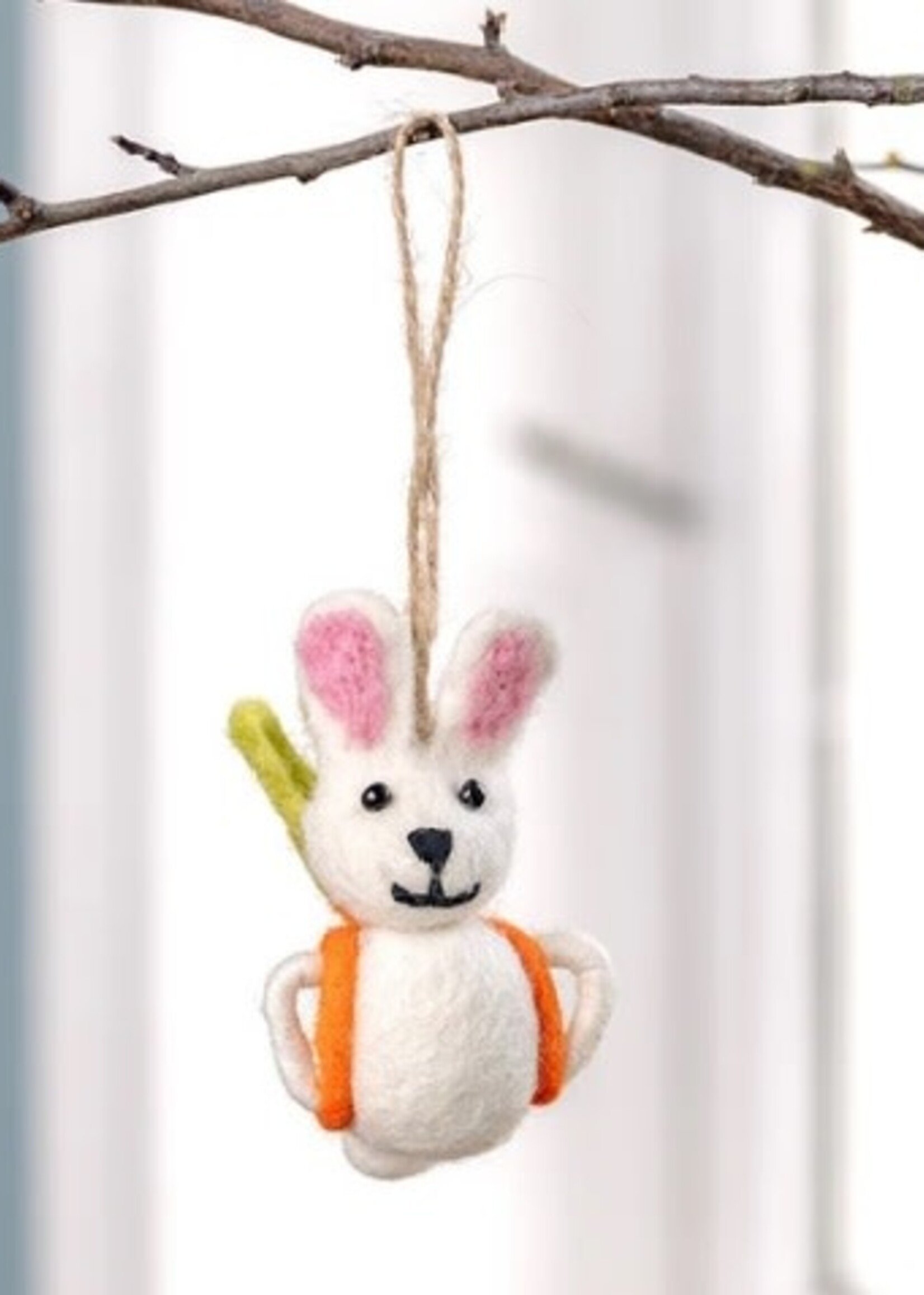 Sjaal met Verhaal Hanger Paashaas wit - Nepal