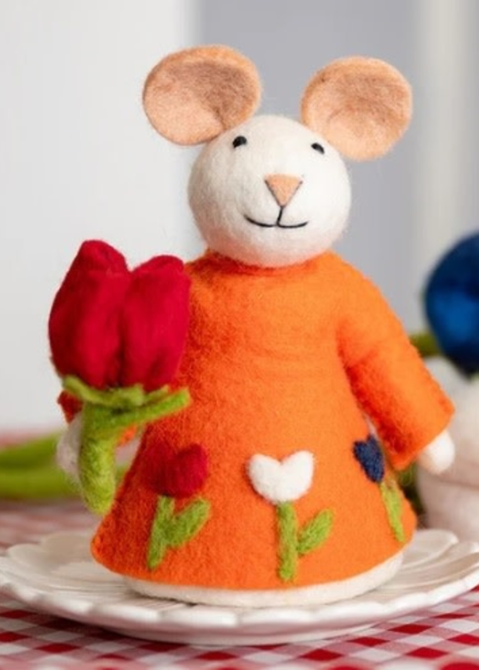 Sjaal met Verhaal Decoratie Muis met Tulp Holland - Nepal