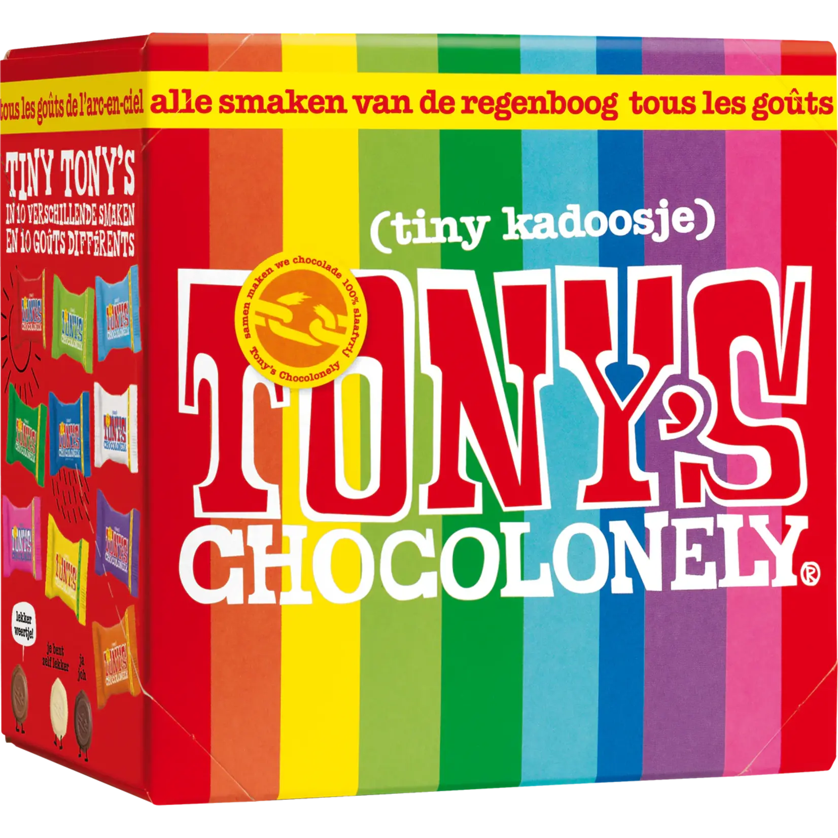 Tony's Chocolonely Nederland Tiny Tony giftbox mix 200gr ca 22 st