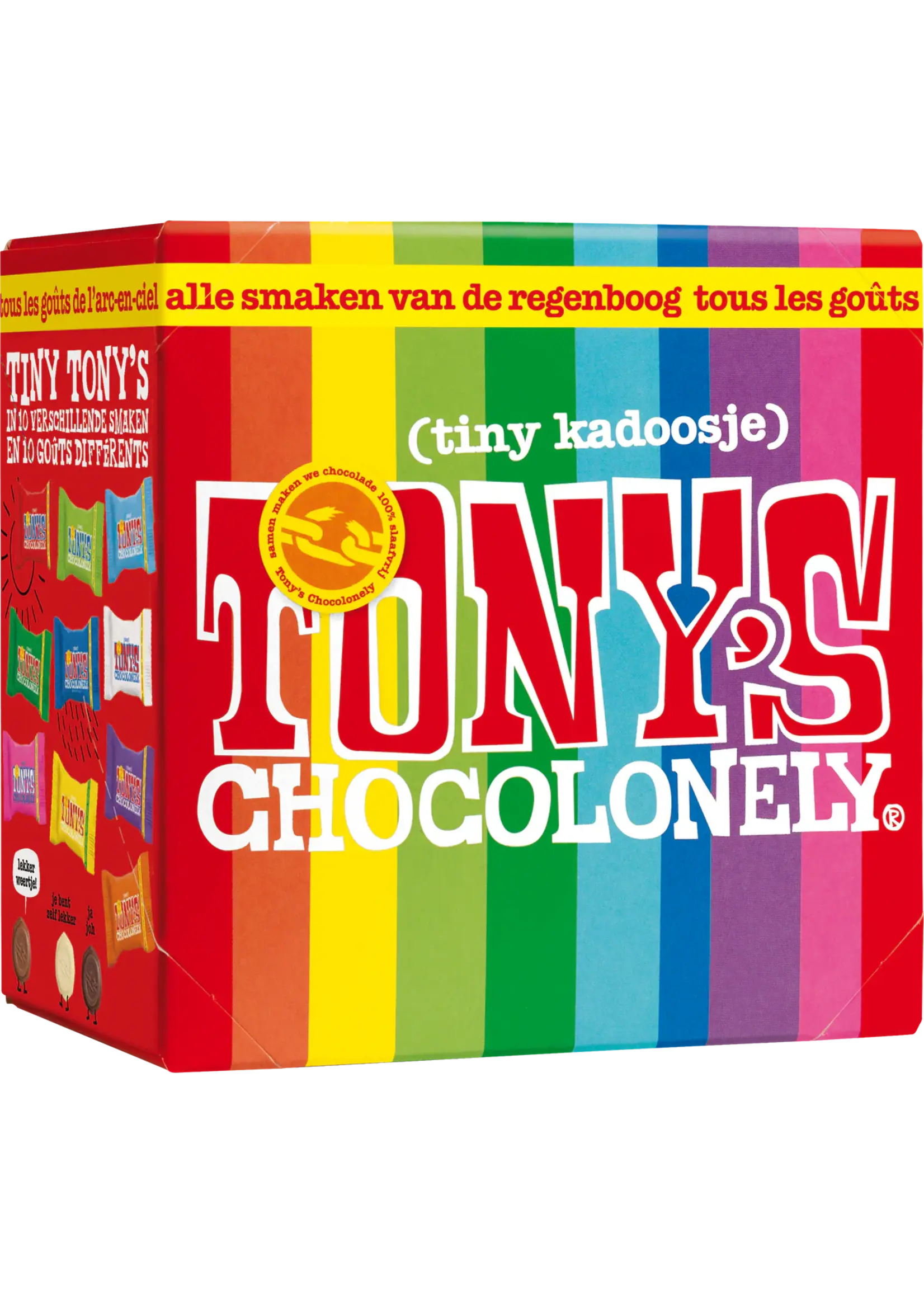 Tony's Chocolonely Nederland Tiny Tony giftbox mix 200gr ca 22 st