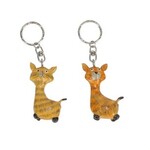 Sarana Sleutelhanger Kat gestreept