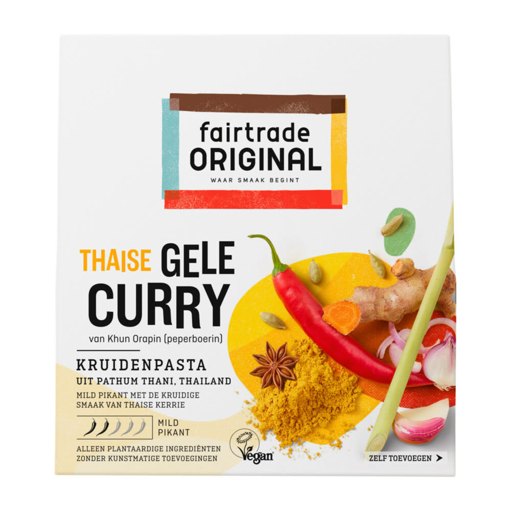 Fair Trade Original Fairtrade Original Gele Curry Kruidenpasta, 70g - Thailand