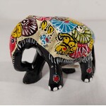 Wilma's Wereld Geluksolifant 8 cm batikpatroon - Sri Lanka