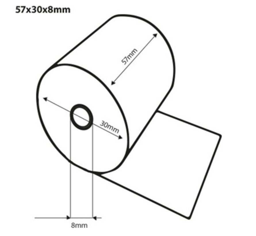 rouleau thermique  57x30x8 mm Sans BPA 50 Rouleaux