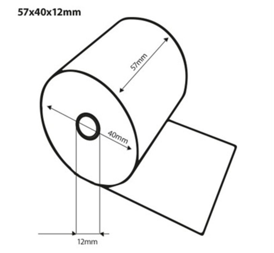 Bobine carte bancaire thermique 57x40x12 mm