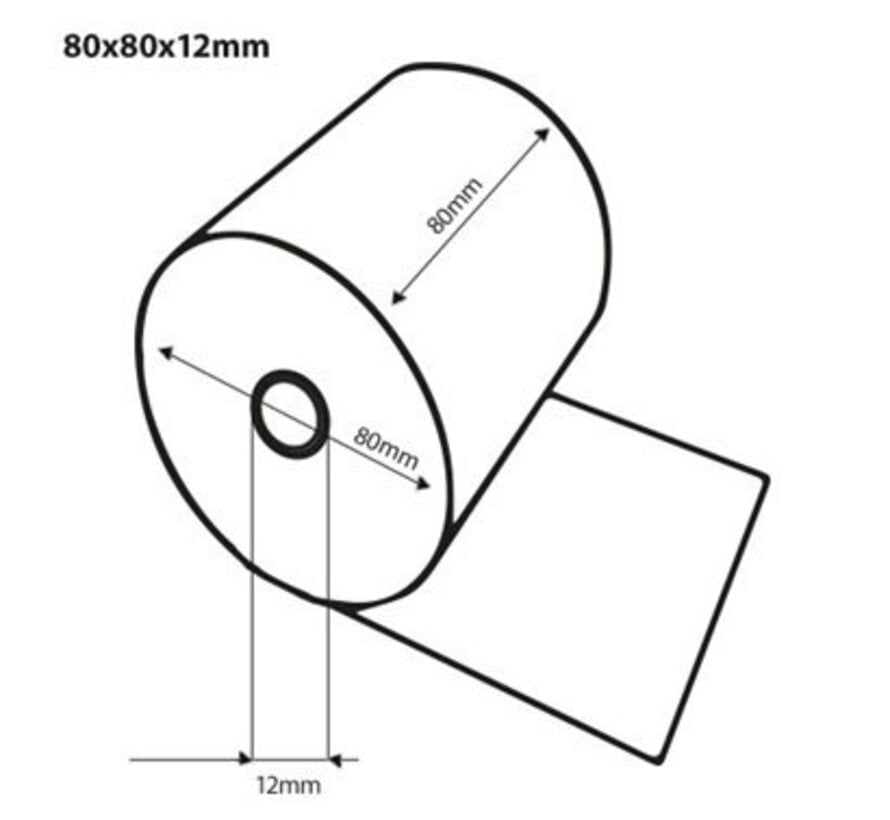 Rouleaux de caisse 80x80x12 mm (thermique) 50 rouleaux