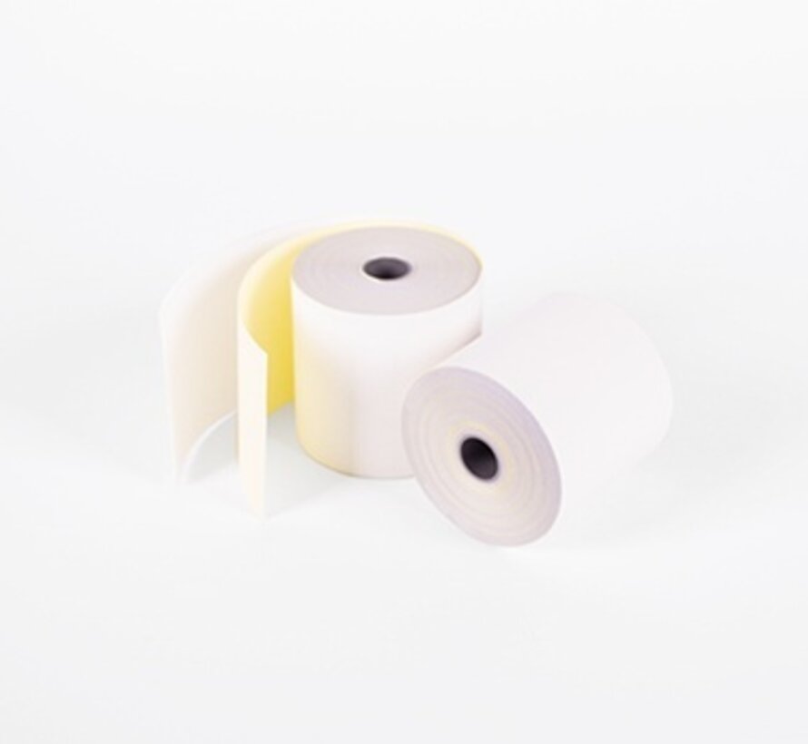 Rouleaux de caisse Rouleaux Duplo blanc/jaune 76x70x12 mm