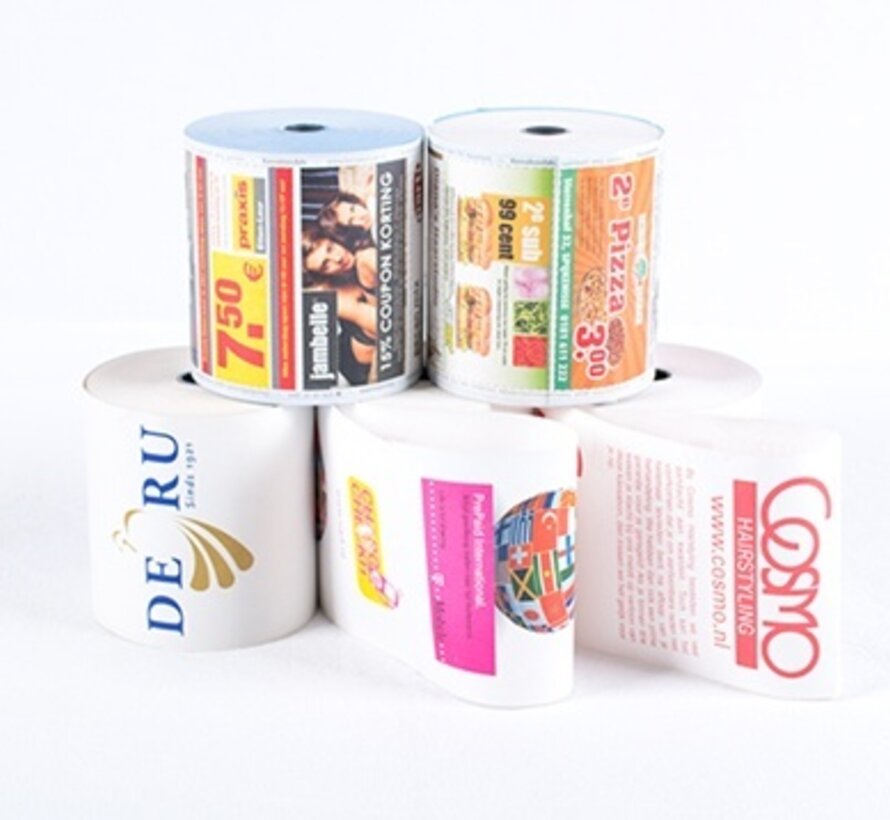 Bobine Thermique imprimés en 1 couleur - 80x80x12 mm