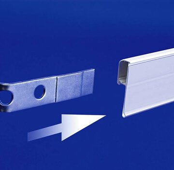 Réglette porte-étiquette PPS avec une hauteur d'insertion de 39 mm
