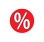 Sticker de vitrine signe de pourcentage '%' rond
