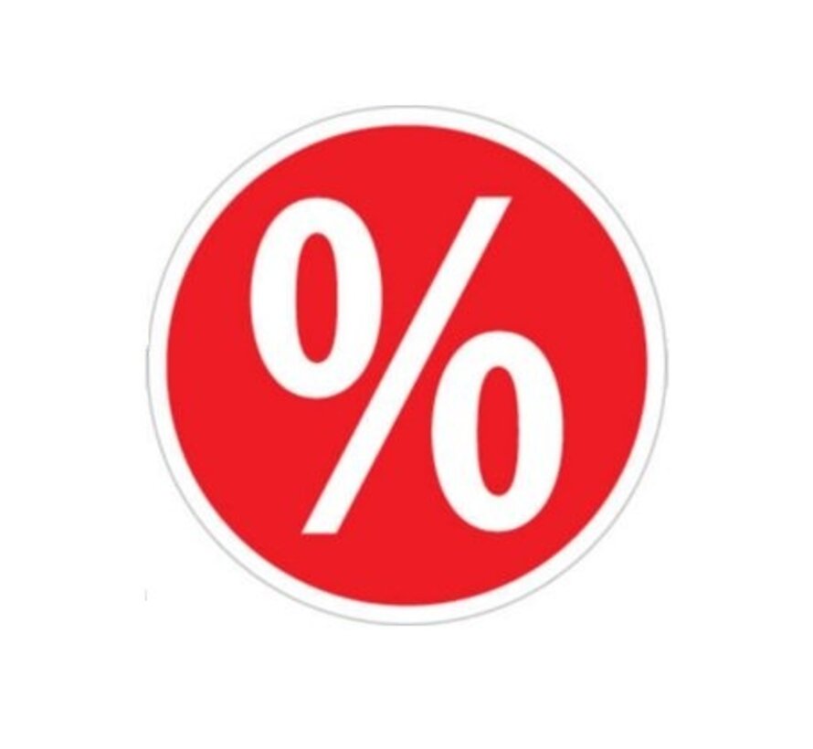 Sticker de vitrine signe de pourcentage '%' rond