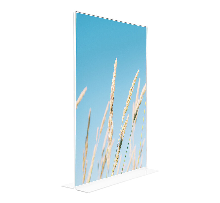 Présentoir en plexiglas Porte-affiche  type T A5 portrait
