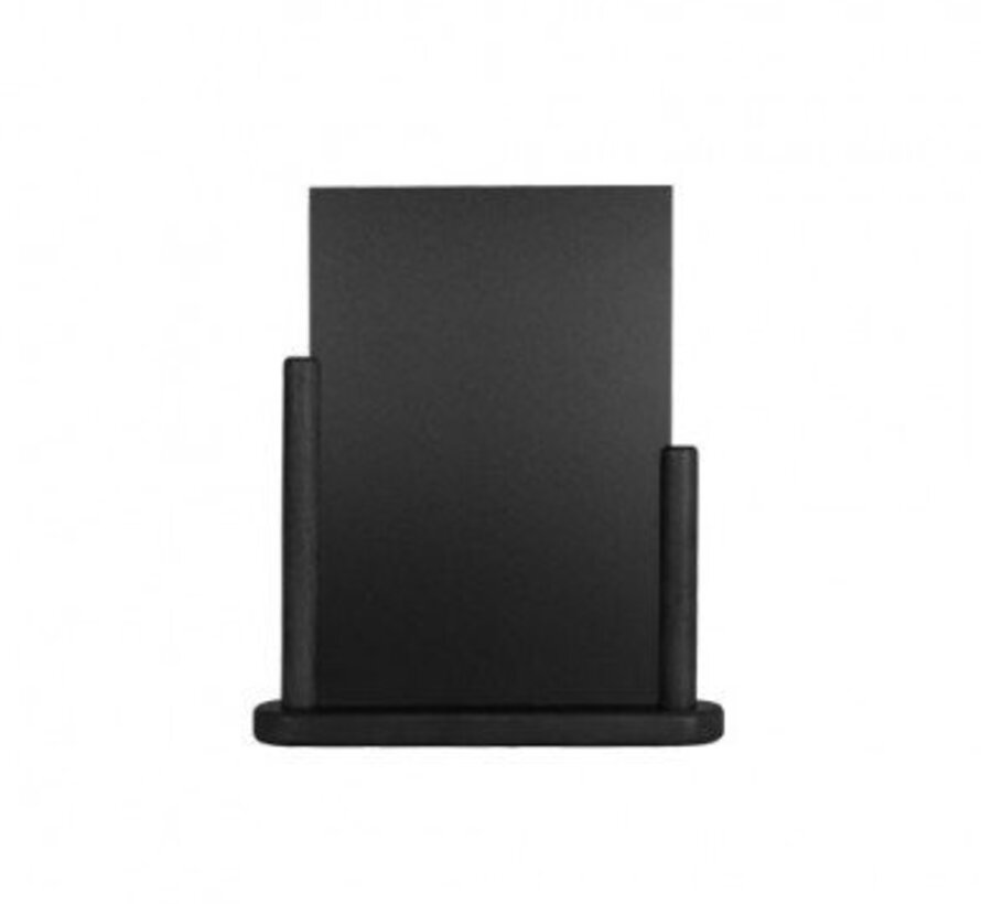 Porte-menu de table cadre bois coloris craie  A5 Classic - Noir