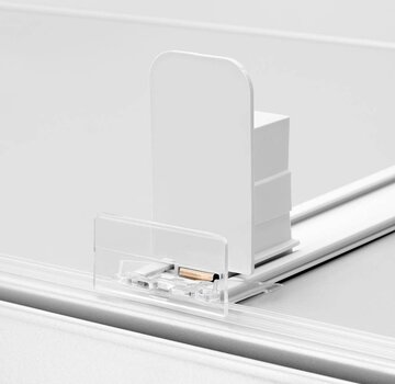 Pousseur d'article large, avec bouchon d'article mi-haut