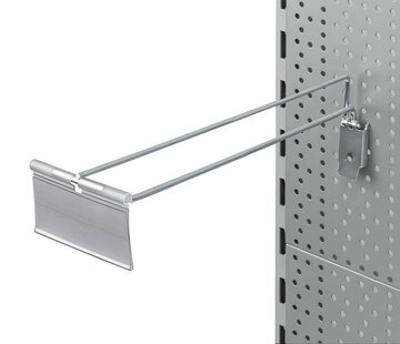 Tête de broche individuelle pour panneau perforé avec porte-étiquette