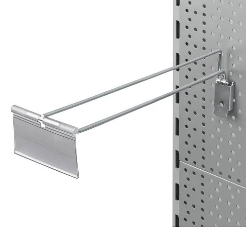 Tête de broche individuelle pour panneau perforé avec porte-étiquette