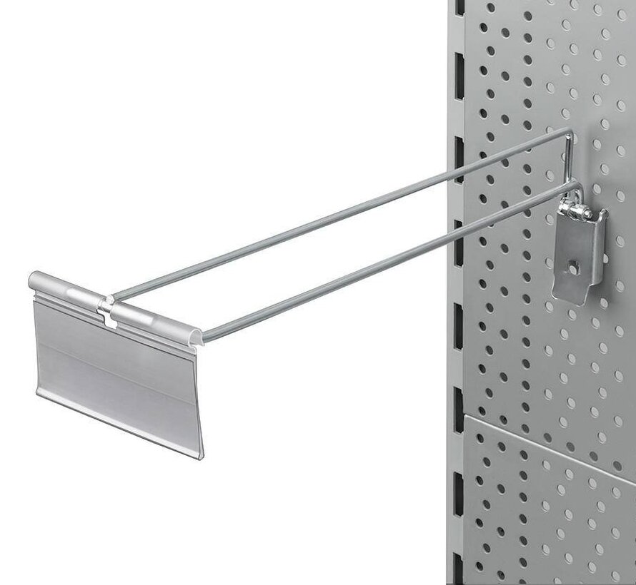 Tête de broche individuelle pour panneau perforé avec porte-étiquette
