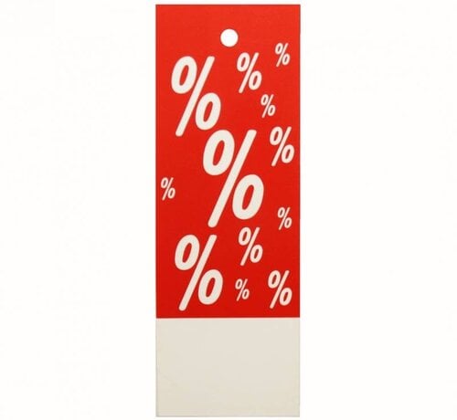 Etiquette à trou % rouge/blanc 28x78mm (1000)