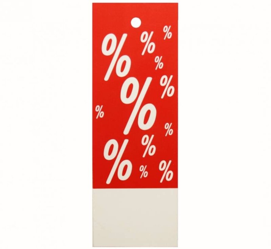 Etiquette à trou % rouge/blanc 28x78mm (1000)