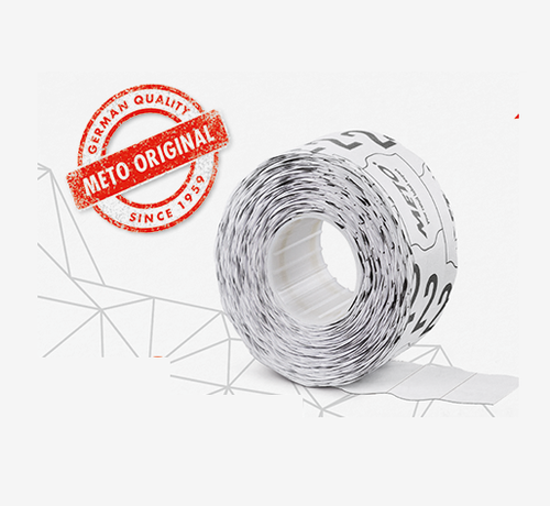 METO METO étiquettes de prix 26x16 blanc - 1 lot de 36 rouleaux Original METO