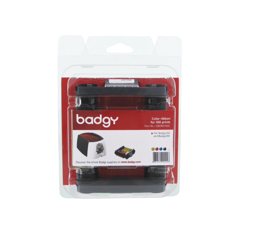 Badgy100 / Badgy200 ruban d'imprimante couleur 100 impressions 5 panneaux YMCKO