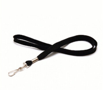 Lanyard/Cordon de clé rond noir