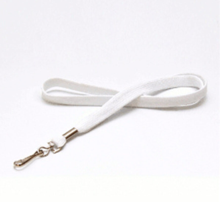 Lanyard/Cordon de clé Rond blanc avec fermoir de sécurité